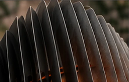 Close-up van de stalen lamellen