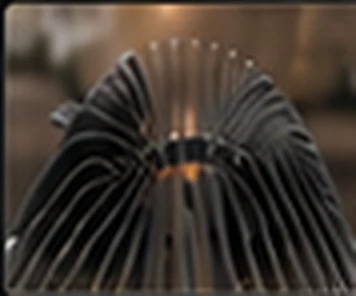 Detail van de stalen lamellen